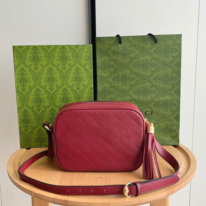 Embossed Pattern Sling Purse with Trim