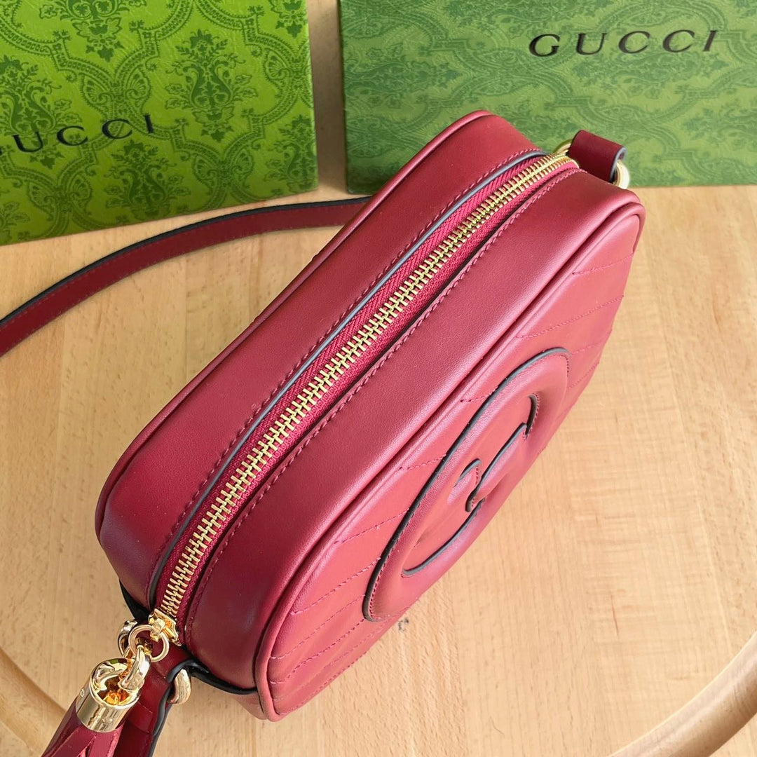 Embossed Pattern Sling Purse with Trim