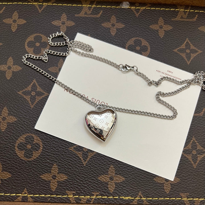 Silver Heart - Shaped Pendant Necklace