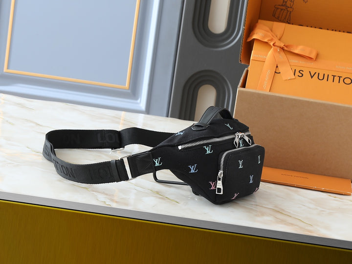Multicolor Monogram Print Belt Bag