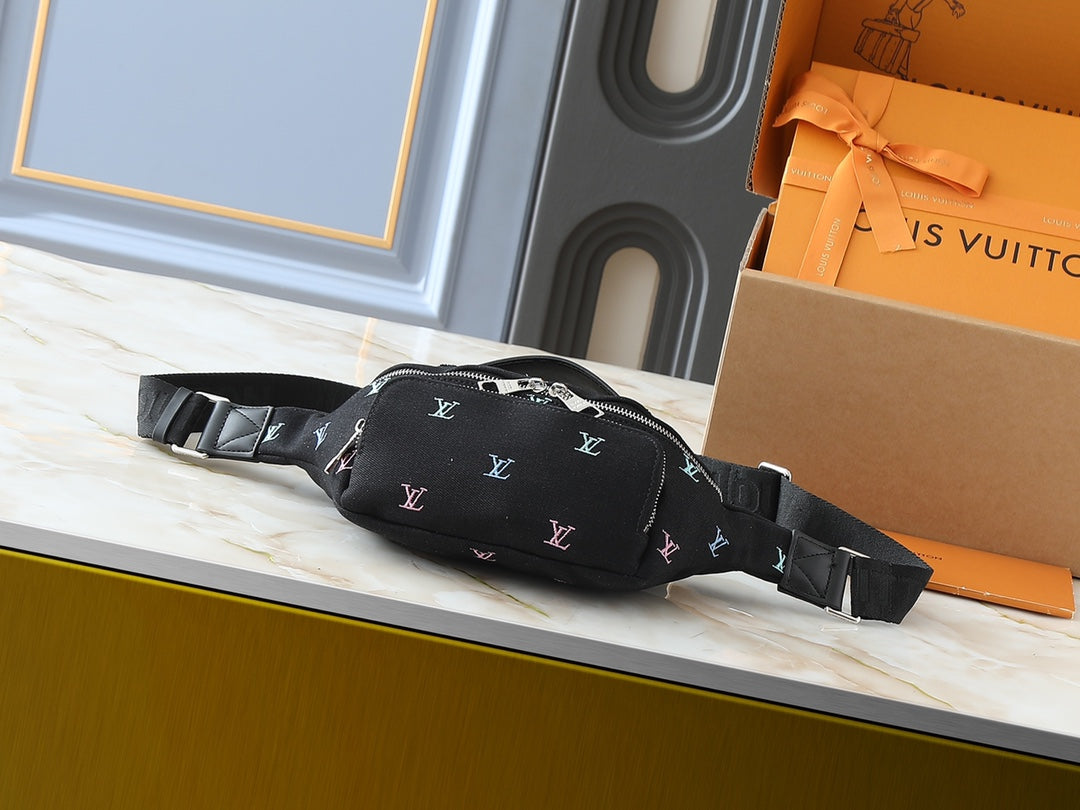 Multicolor Monogram Print Belt Bag