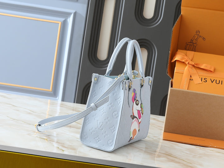 Pastel Blue Cartoon Embellished Tote