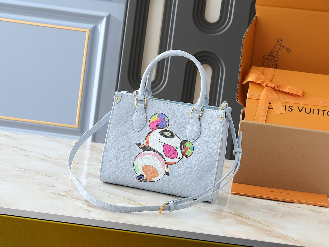 Pastel Blue Cartoon Embellished Tote