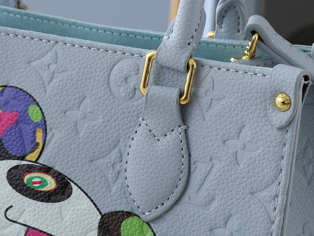 Pastel Blue Cartoon Embellished Tote