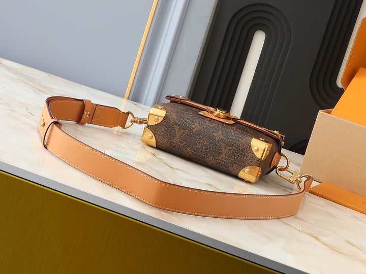 6 Color Monogram Print Trunk Crossbody Bag