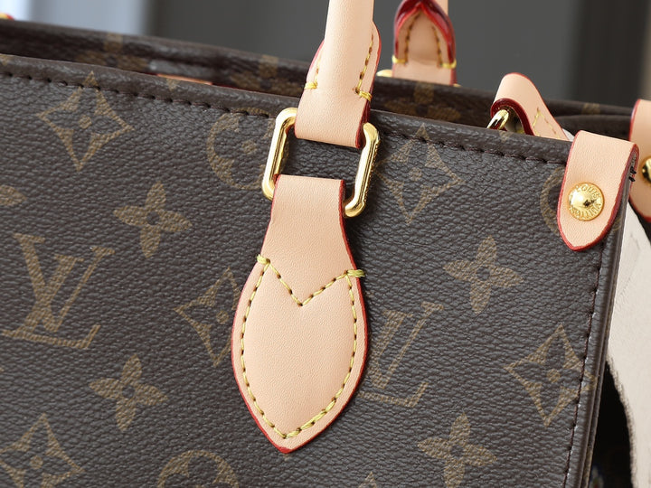 2 Size Floral Embellished Monogram Tote