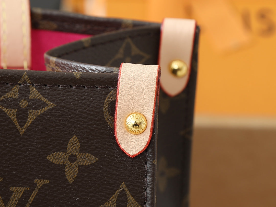 2 Size Floral Embellished Monogram Tote