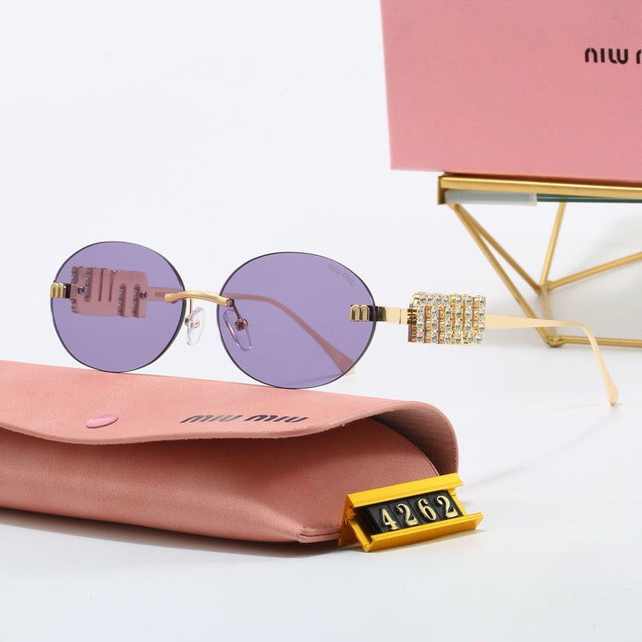 5 Color Fashion Rhinestone Badge Design Sunglasses