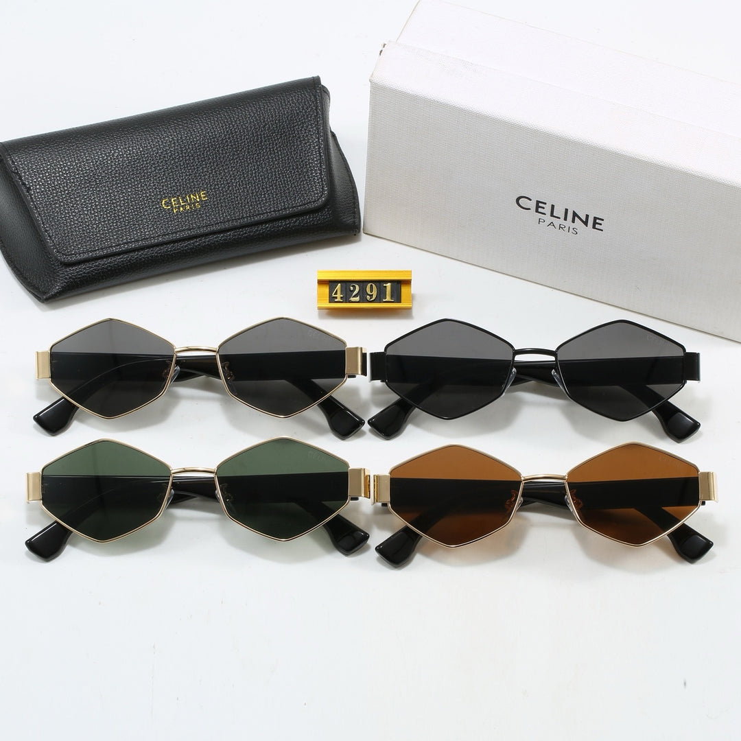 4-color geometric lens design sunglasses