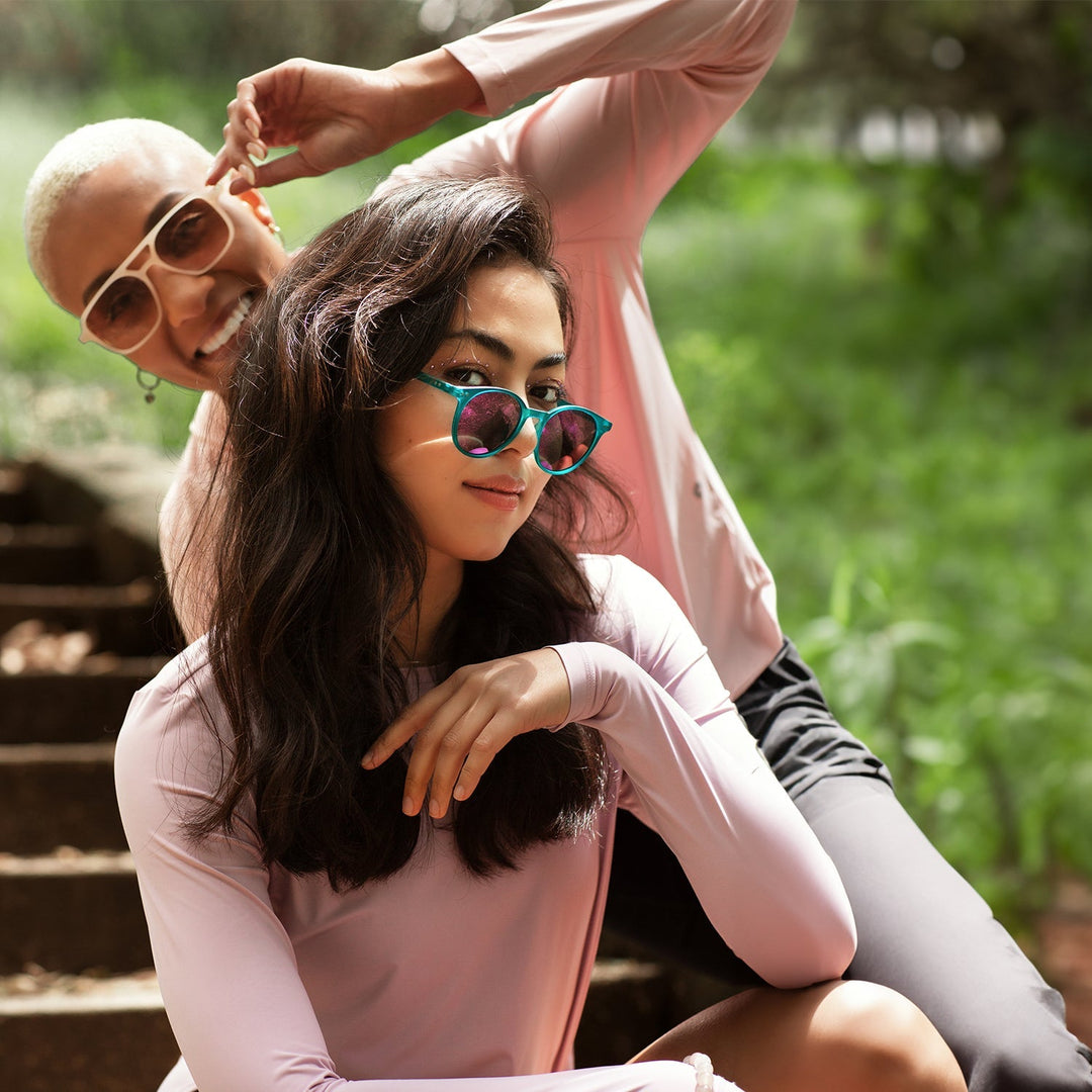8-colour colour blocked temples sunglasses