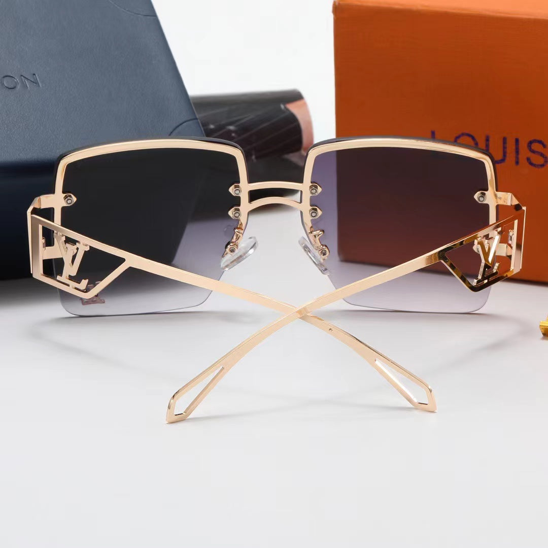 5 colors four-leaf clover letter temple sunglasses