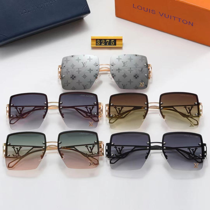 5 colors four-leaf clover letter temple sunglasses