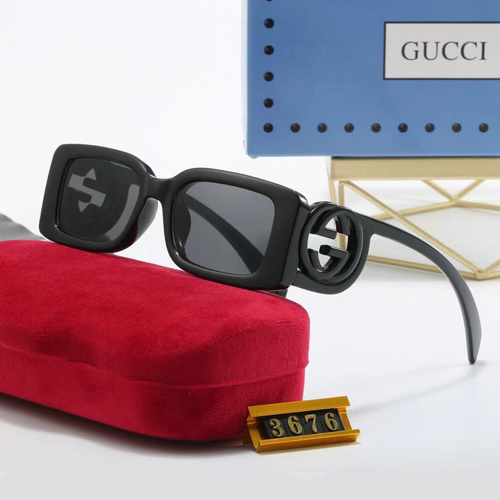 4-color fashionable GG printed temple polarized sunglasses