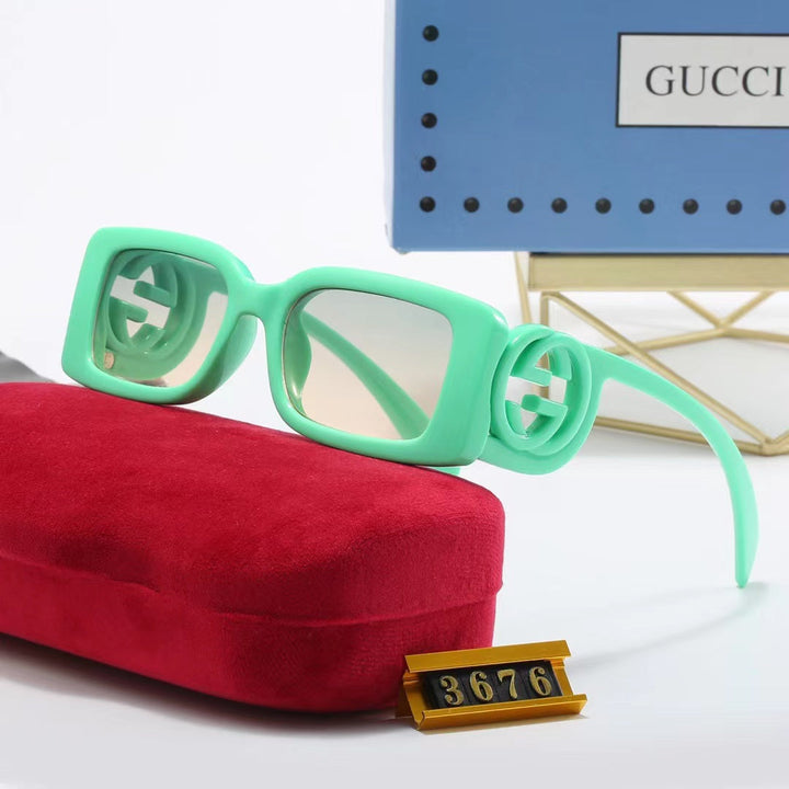 4-color fashionable GG printed temple polarized sunglasses