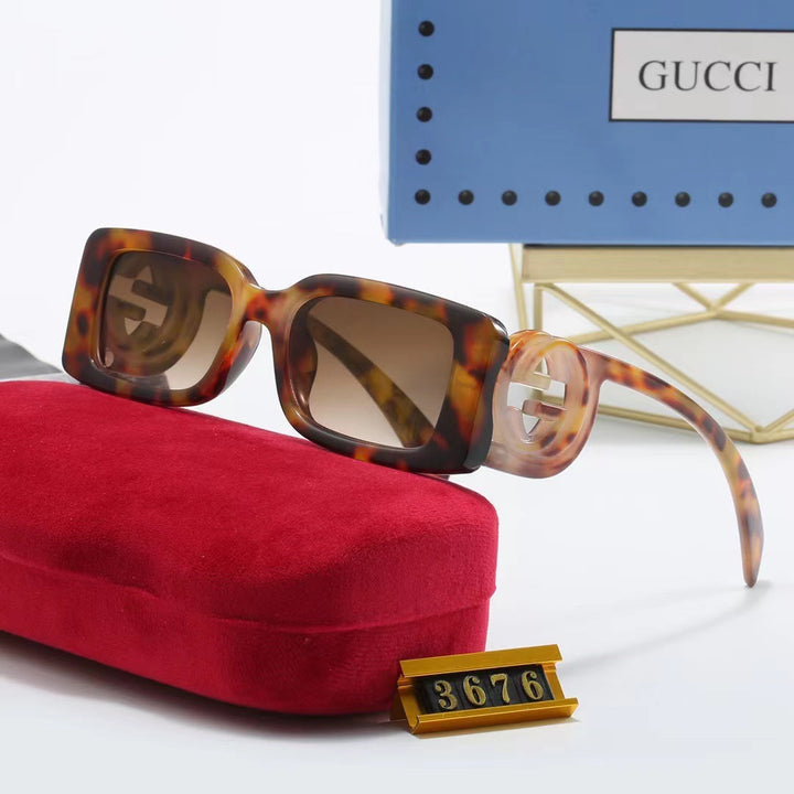 4-color fashionable GG printed temple polarized sunglasses