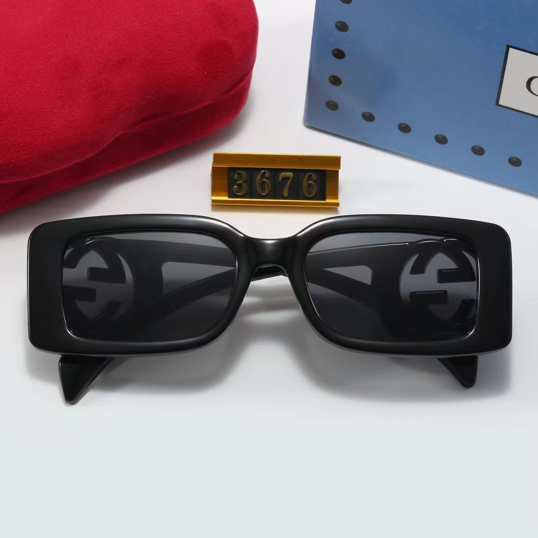 4-color fashionable GG printed temple polarized sunglasses