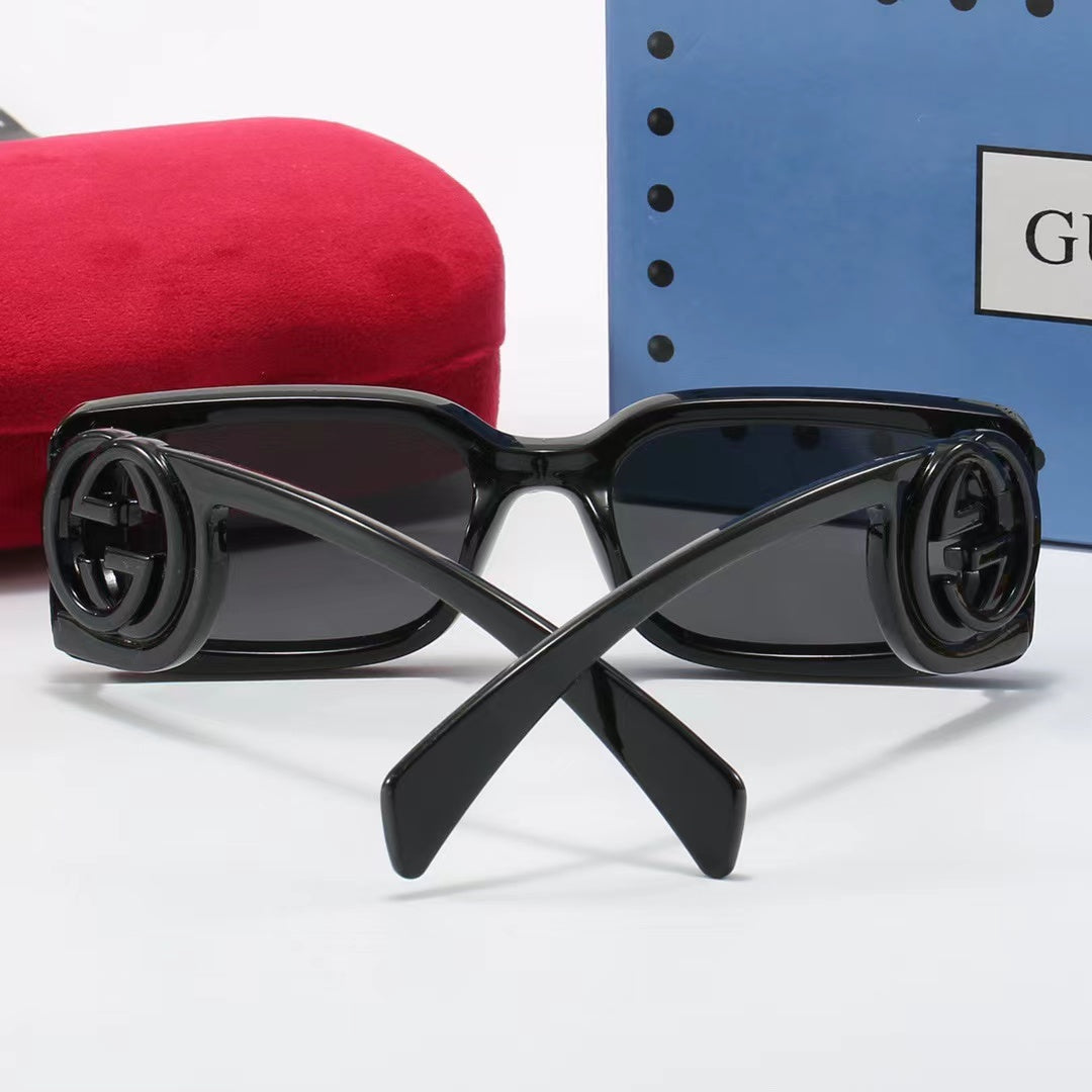 4-color fashionable GG printed temple polarized sunglasses