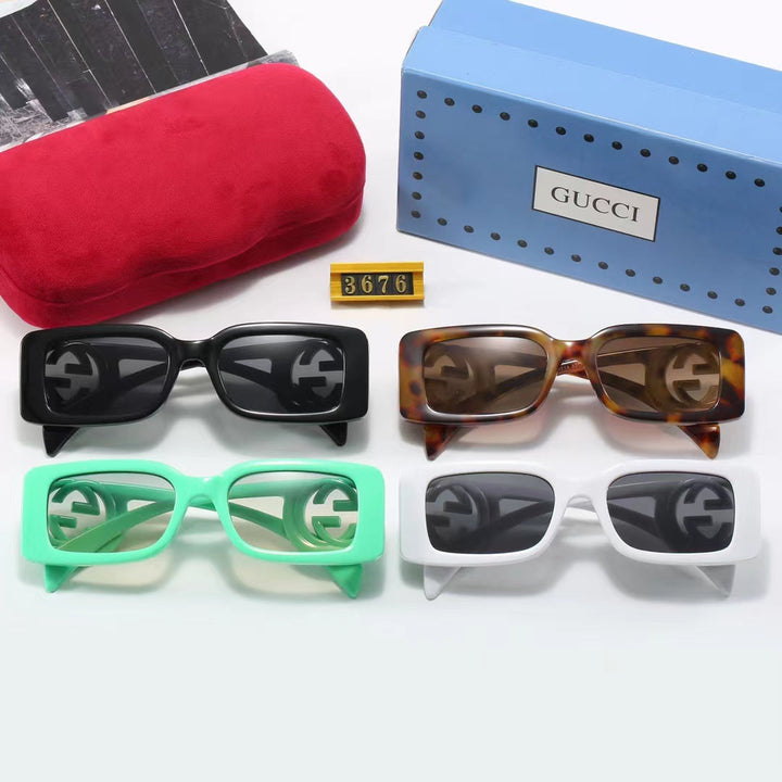 4-color fashionable GG printed temple polarized sunglasses
