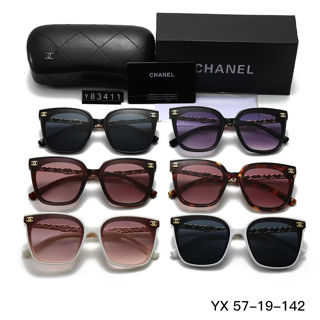 6 colors gold-plated temple letter sunglasses