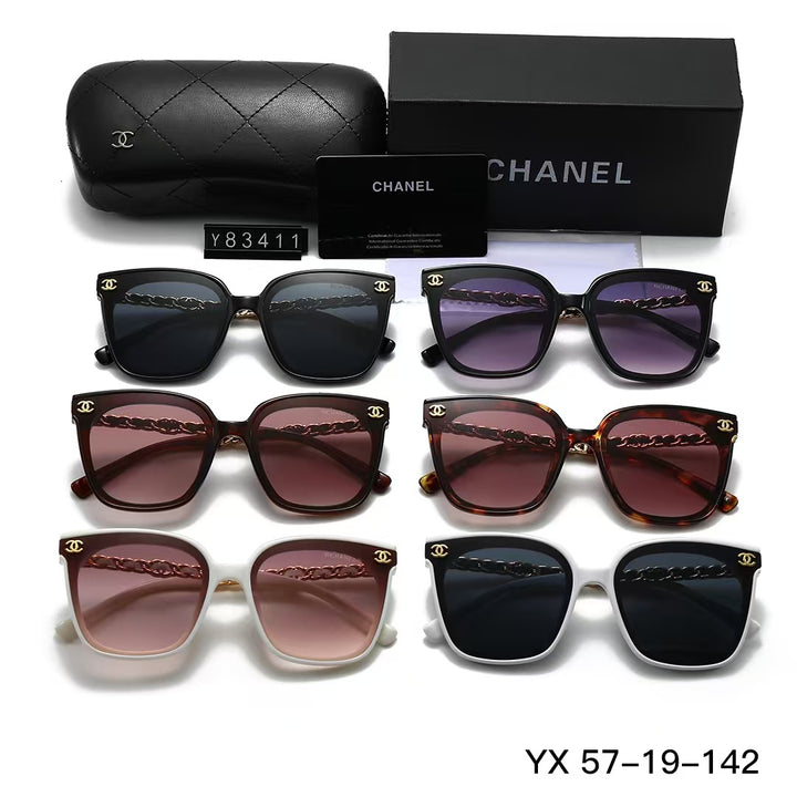 6 colors gold-plated temple letter sunglasses