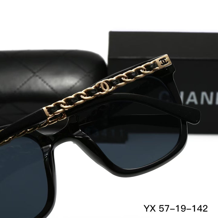 6 colors gold-plated temple letter sunglasses