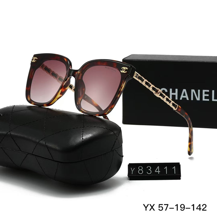 6 colors gold-plated temple letter sunglasses