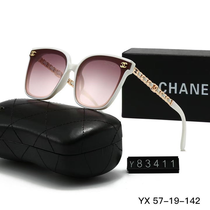 6 colors gold-plated temple letter sunglasses