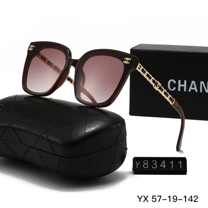 6 colors gold-plated temple letter sunglasses
