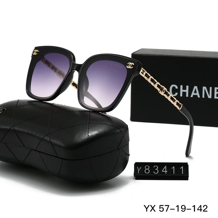 6 colors gold-plated temple letter sunglasses