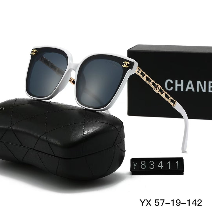 6 colors gold-plated temple letter sunglasses