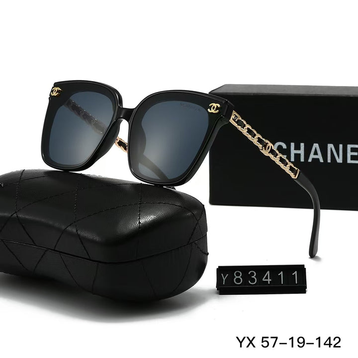6 colors gold-plated temple letter sunglasses