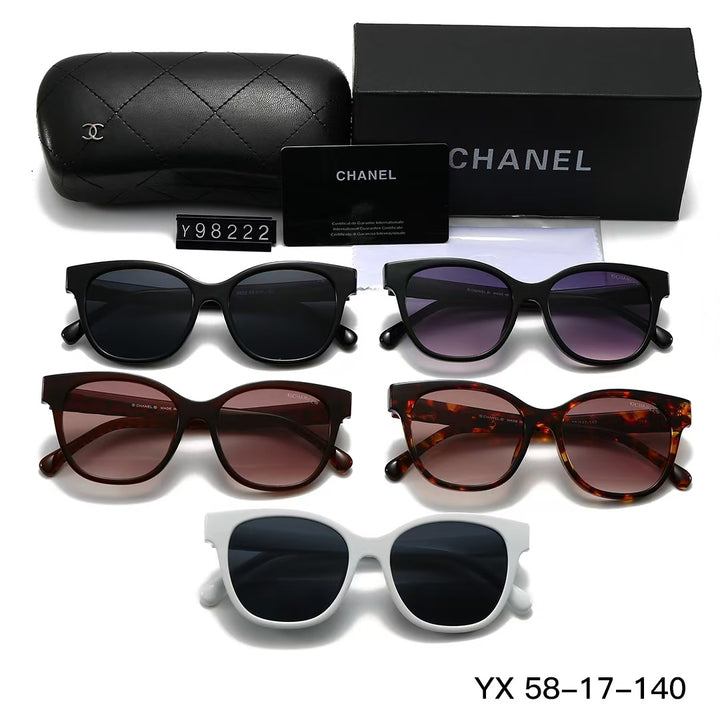 5 Color Gold Plated Legs Logo Sunglasses