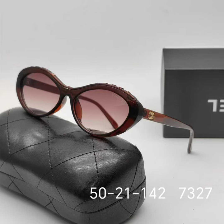 7 color oval frame tinted sunglasses