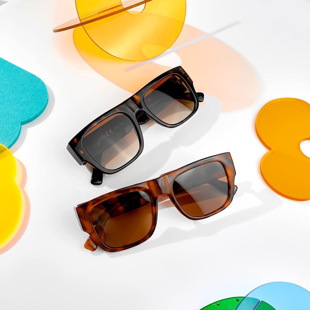5 Colors - Cutout Logo Large Sunglasses