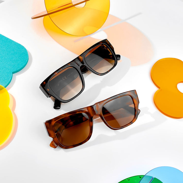 5 Colors - Cutout Logo Large Sunglasses