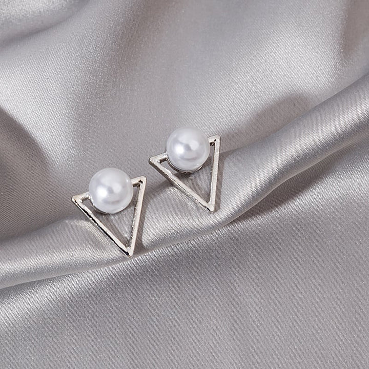 Triangle Pearl Earrings