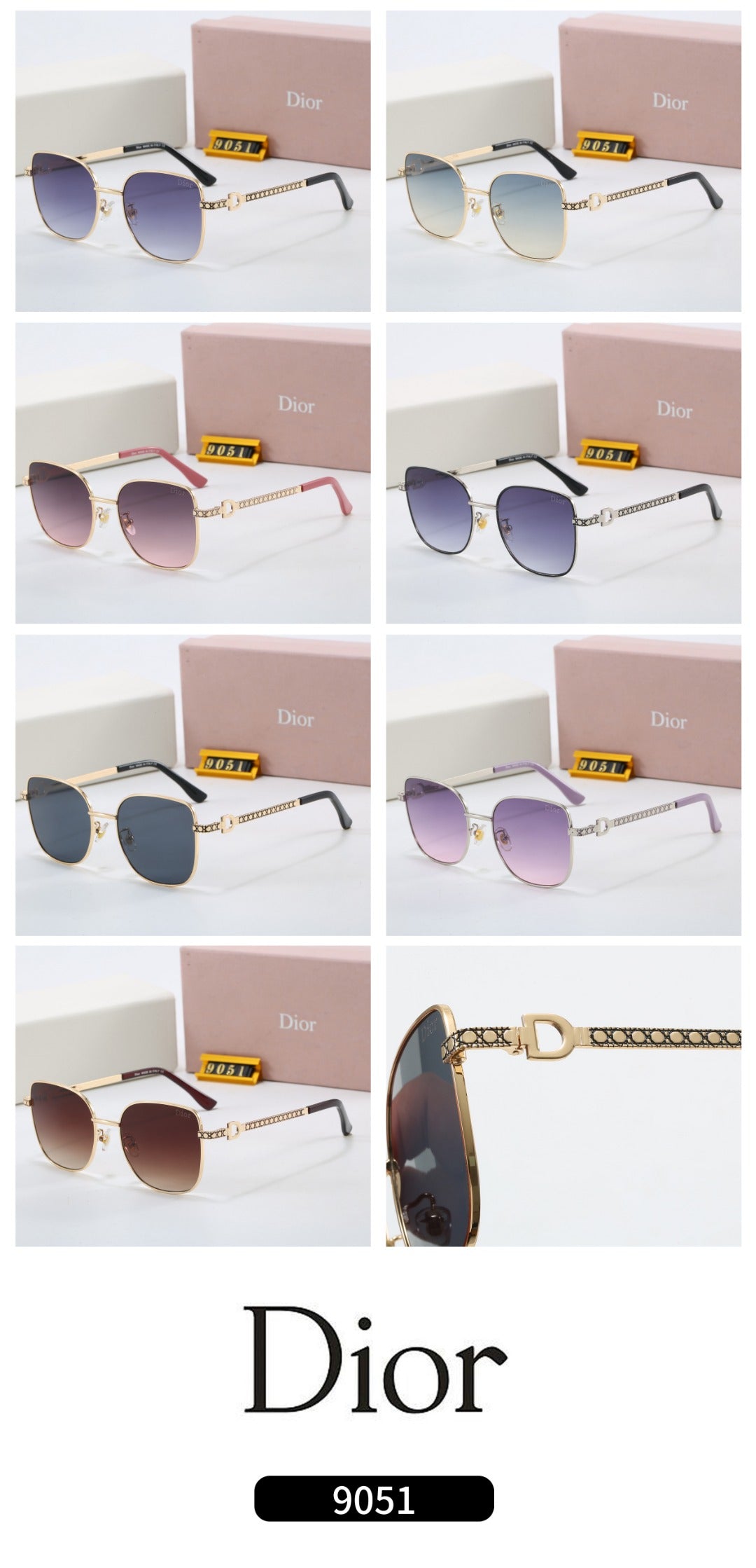 7 Color Elegant Metal Frame Sunglasses