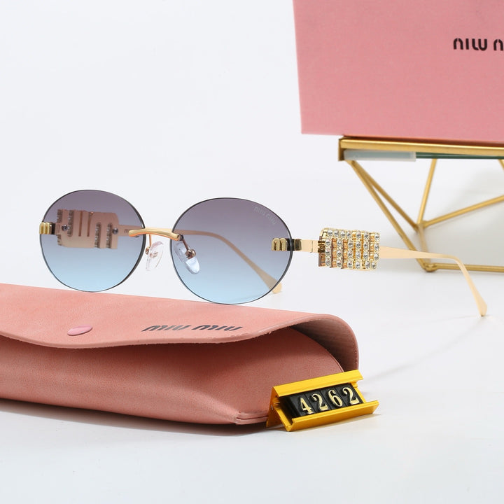 5 Color Fashion Rhinestone Badge Design Sunglasses