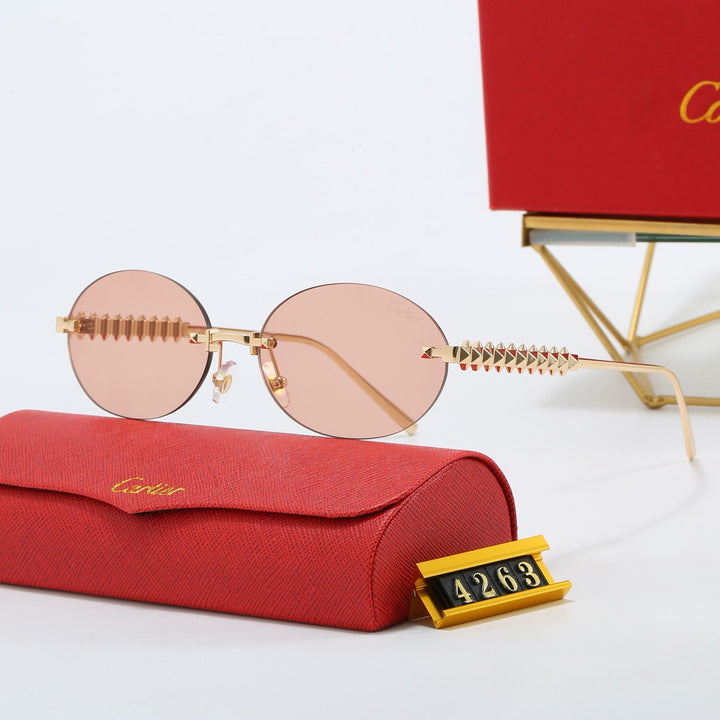 5 Color Fashion Oval Lens Design Sunglasses