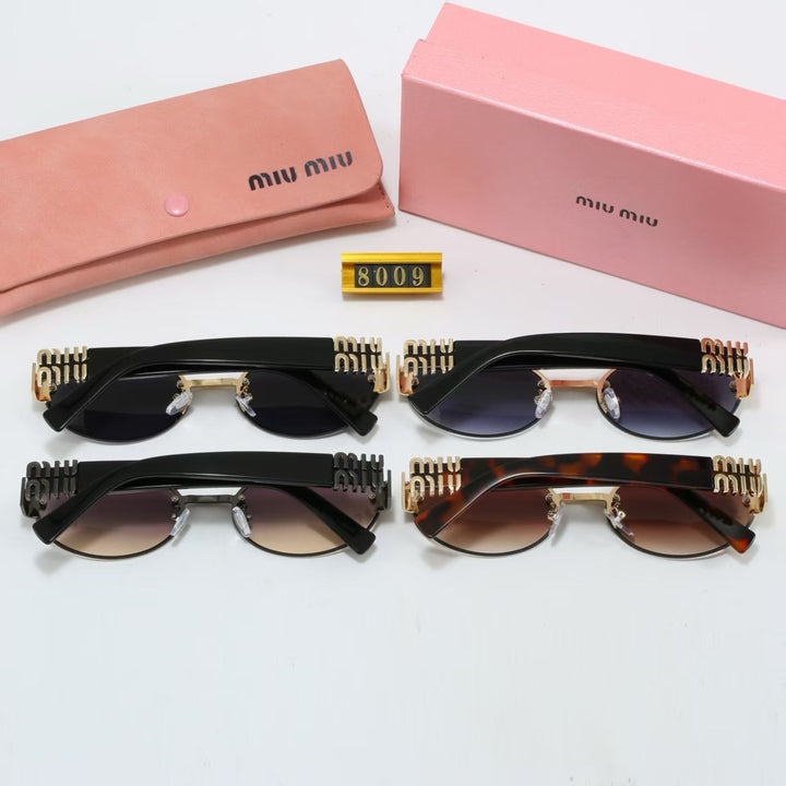 4 Color Metal with Oval Sunglasses