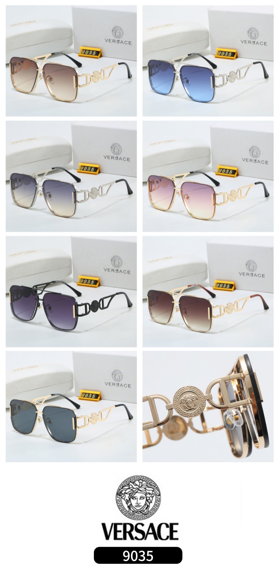 6 Color Metal Embellished Geometric Sunglasses