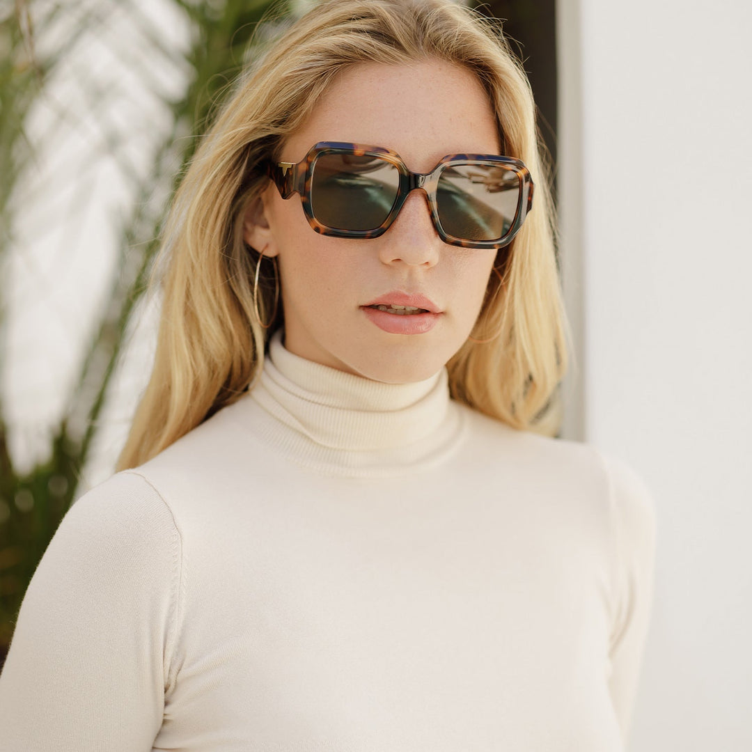 5-color fashionable L letter temple polarized sunglasses