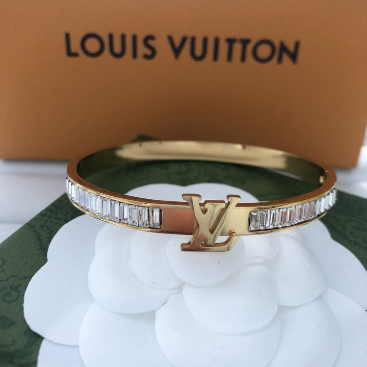 Crystal - Embellished Gold Bangle