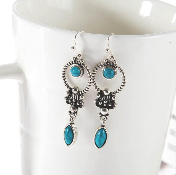 Vintage inlaid turquoise Earrings