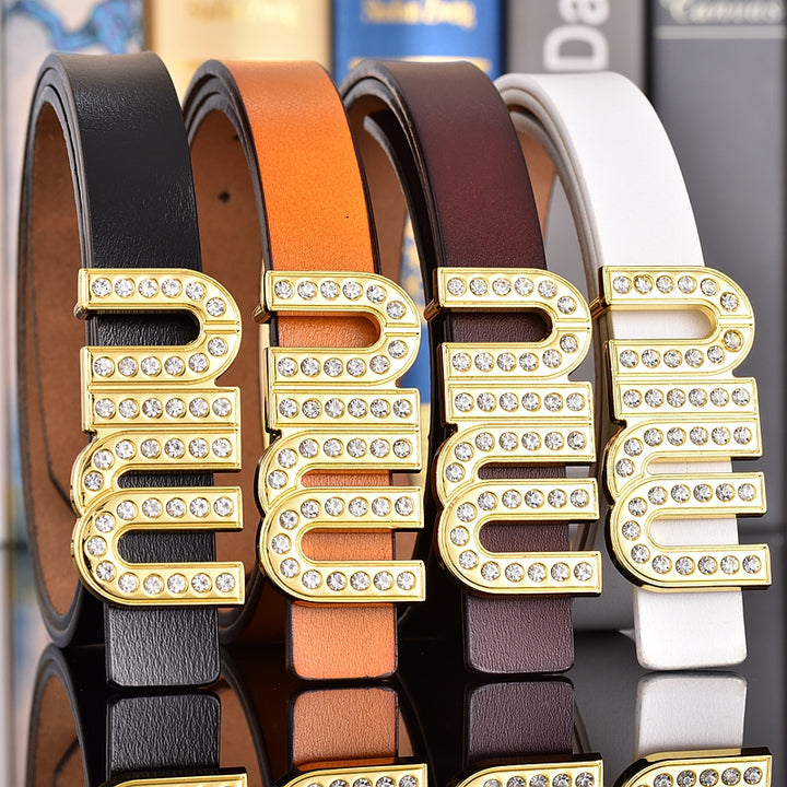 4 Color Rhinestone Women's Belt