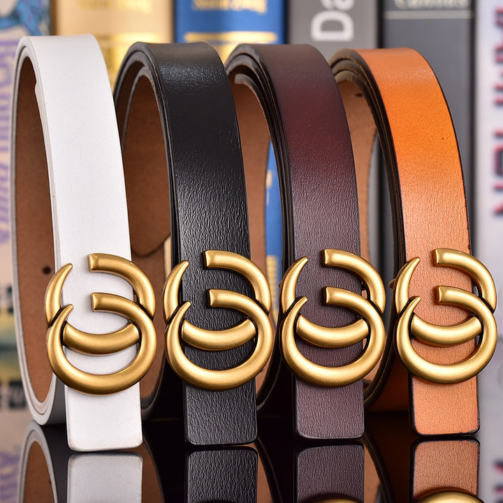4 Colors GG Hand Brushed Women's Belts