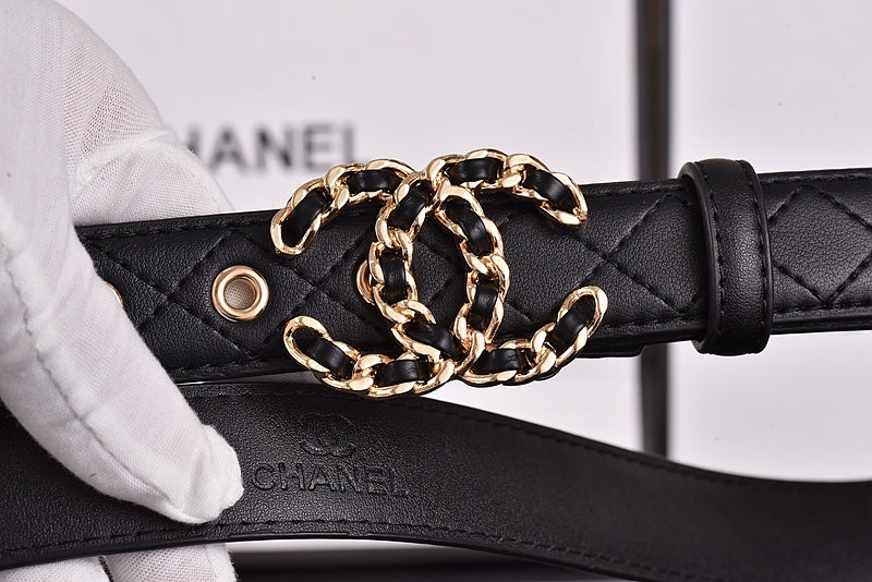 Two-color diamond plaid women's belt