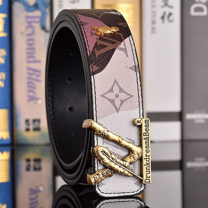 3 Color Letter Buckle Graffiti Belt