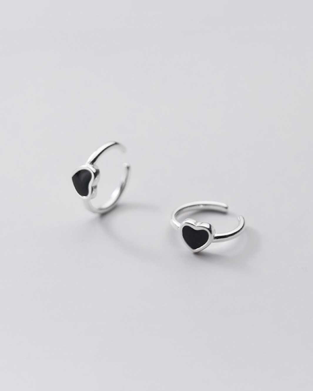 Black Heart Ear Cuffs