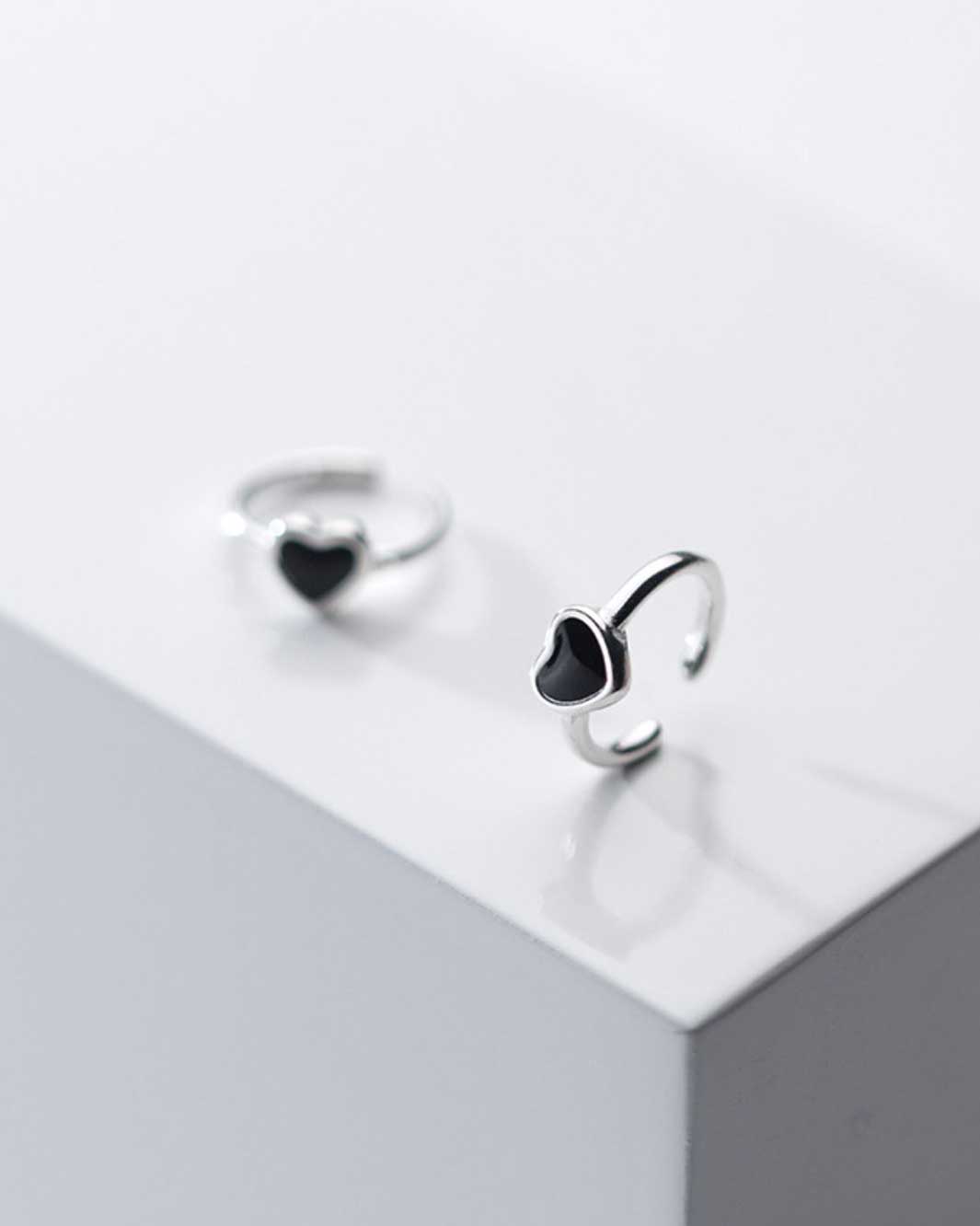 Black Heart Ear Cuffs